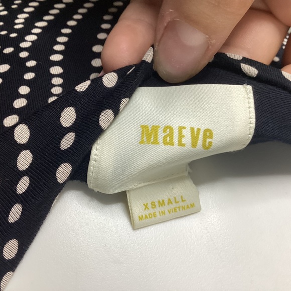 Anthropology Maeve black dress with off white polka dots size XS - Picture 4 of 6